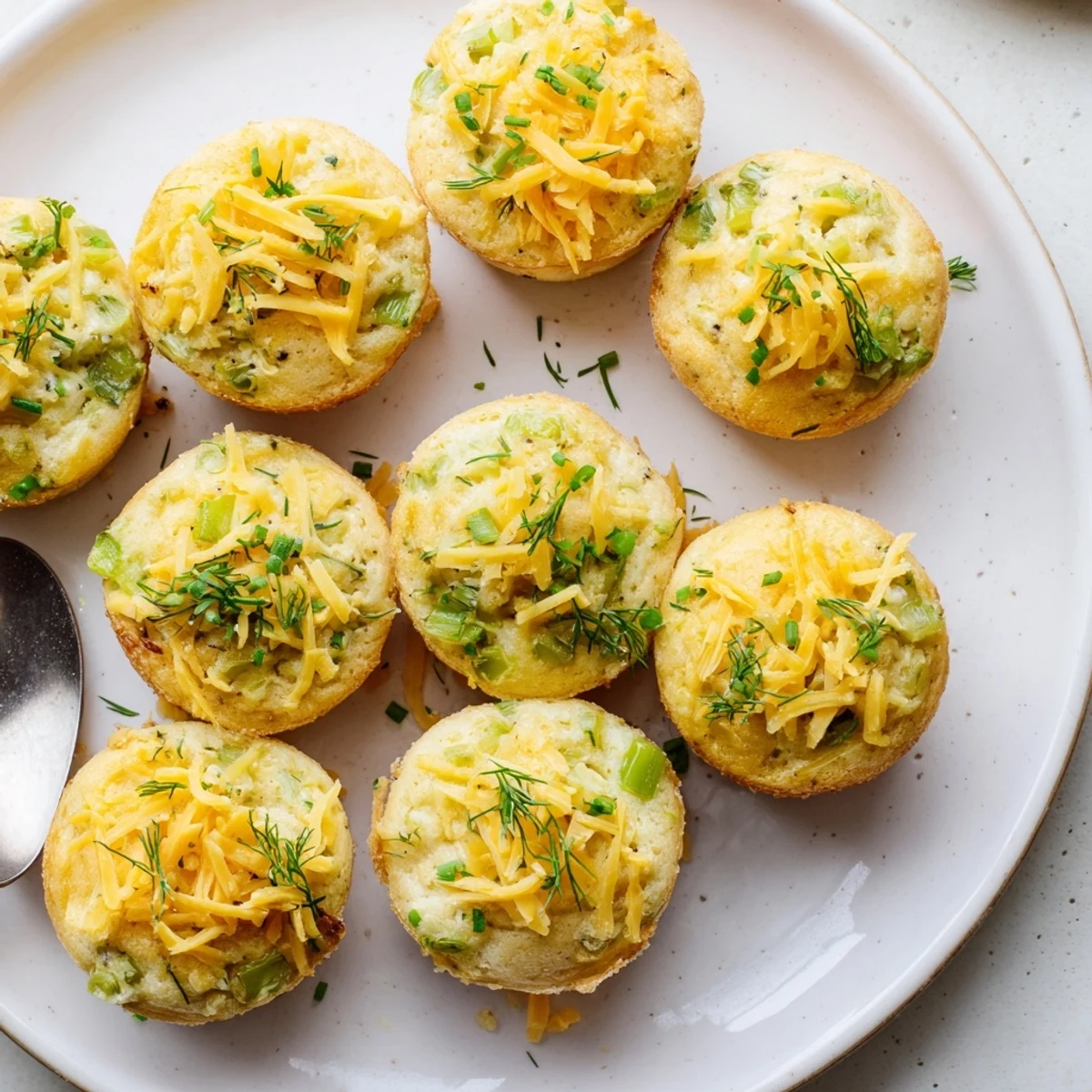 Warm, fluffy cream cheese dill pickle muffin bites, ideal for appetizers or casual bites.