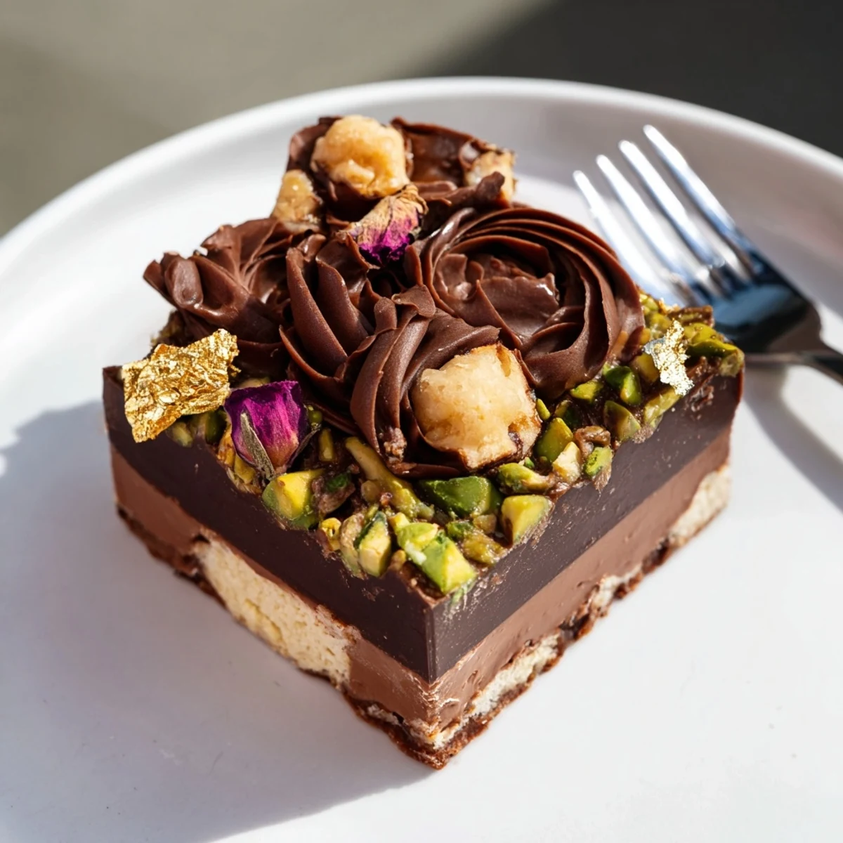 Indulge in rich chocolate bar creations with pistachios and toasted coconut delights.