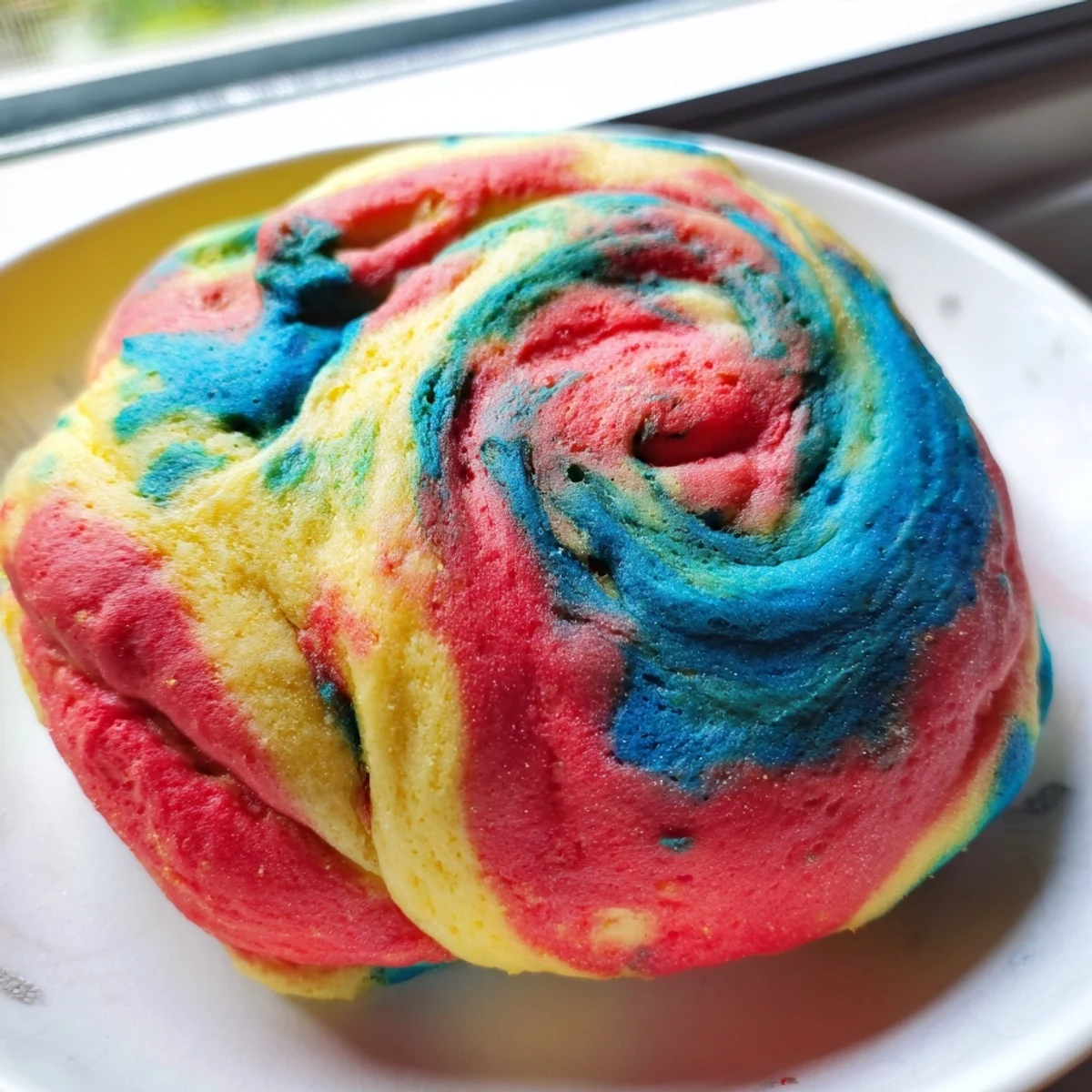 Beautifully layered cloud bread featuring a rainbow of colors, great for parties.