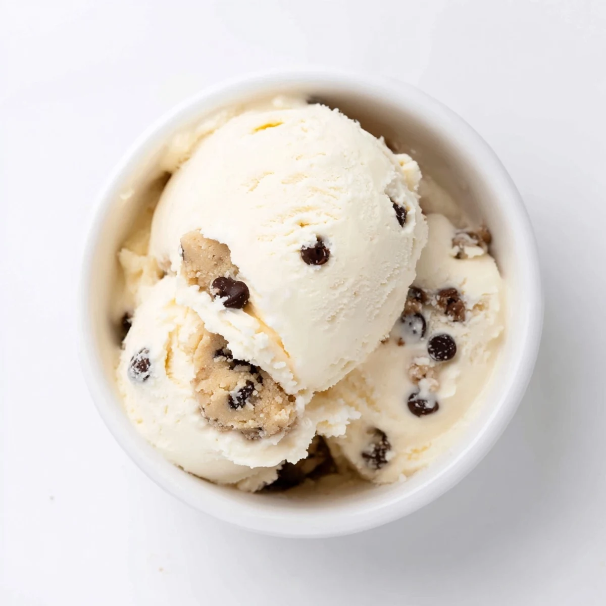 Delicious cottage cheese ice cream offering a protein-packed treat with cookie dough chunks.  