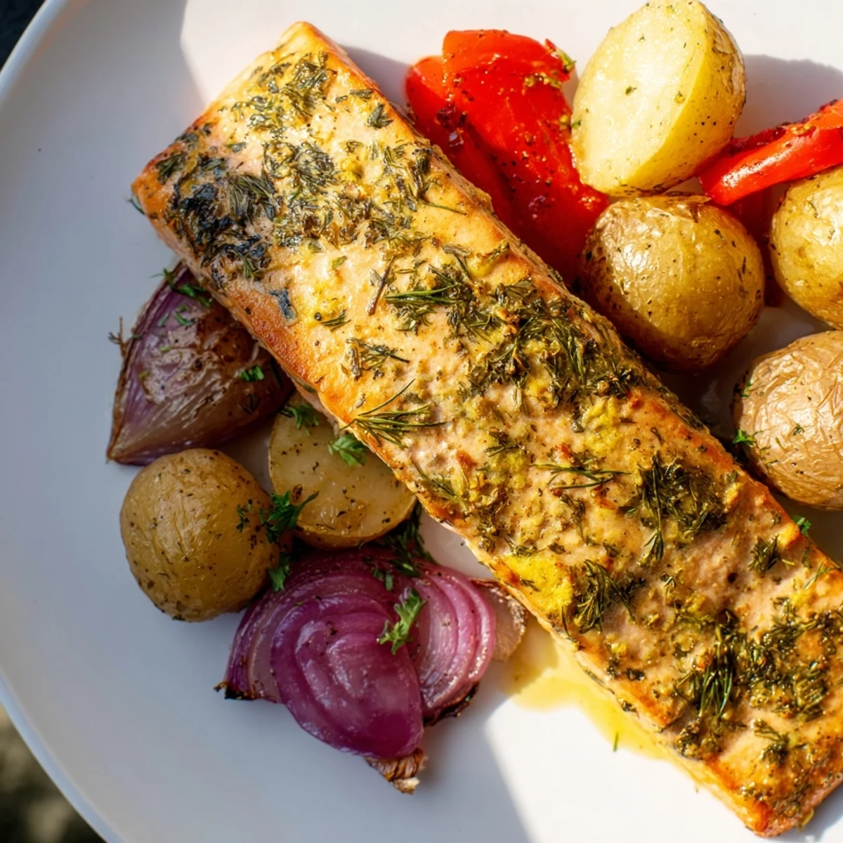 Lemon Herb Salmon Potatoes