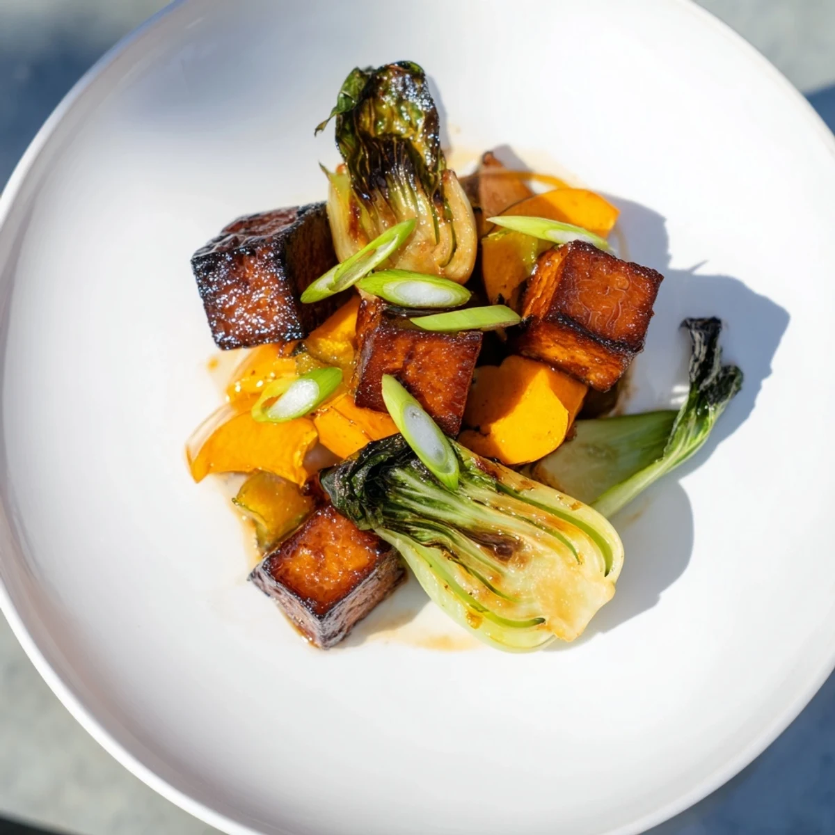 Miso-Glazed Tofu Winter Squash
