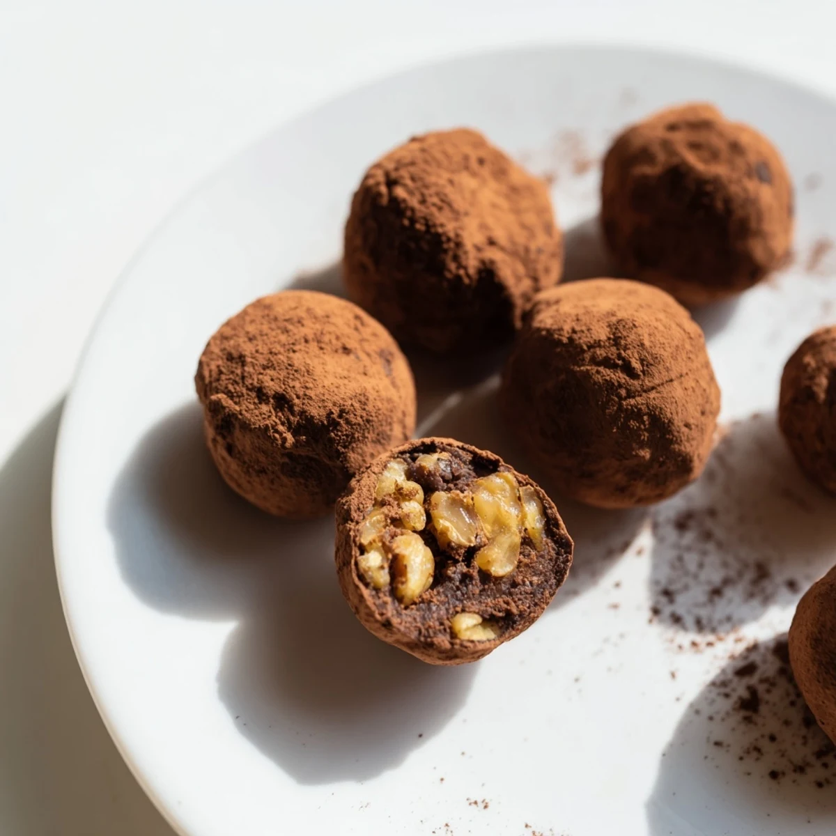 These Date & Walnut Truffles show a delicious, healthy snack with hints of vanilla and salt.