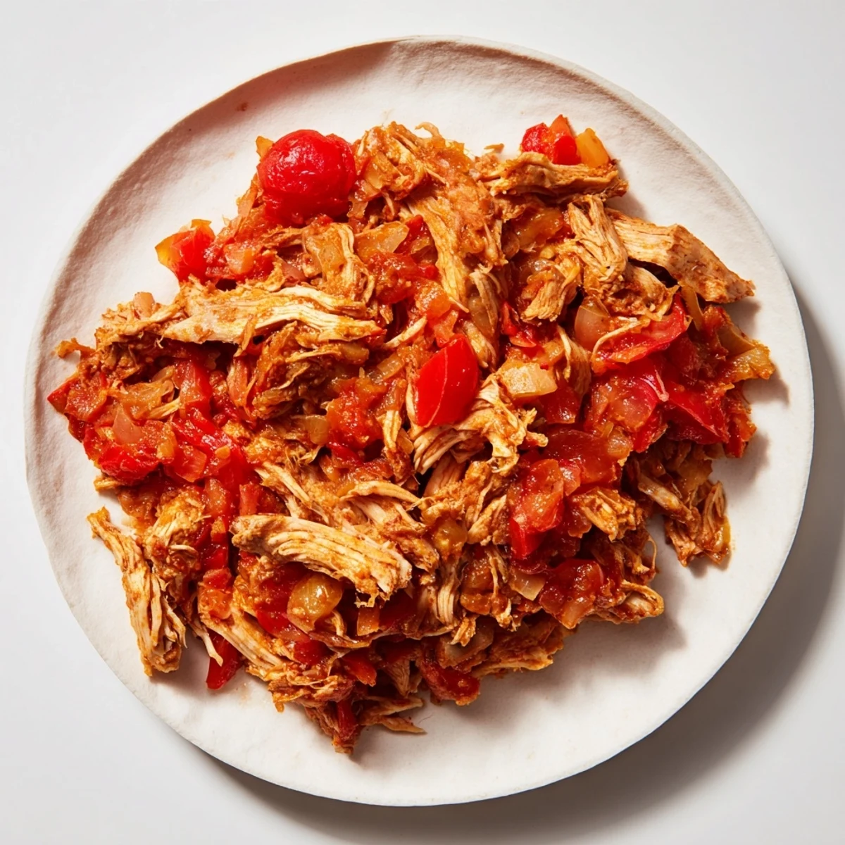 Steaming Crock-Pot shredded chicken tacos with colorful toppings, a simple, delicious meal for the family.