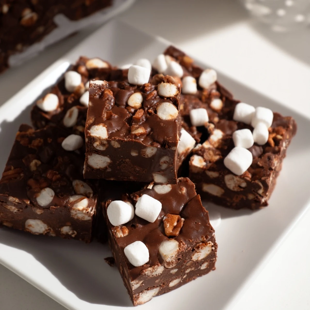 Imagine creamy, sweet squares of Easy Marshmallow Fudge, chilled and ready for a delicious dessert.