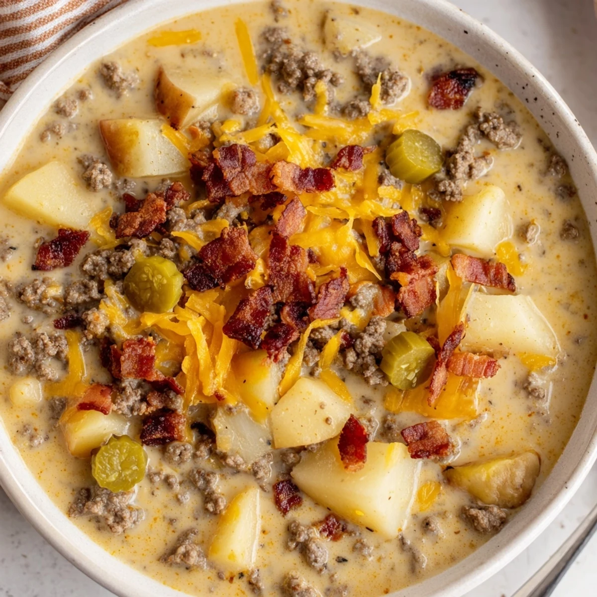 Crockpot Cheeseburger Soup