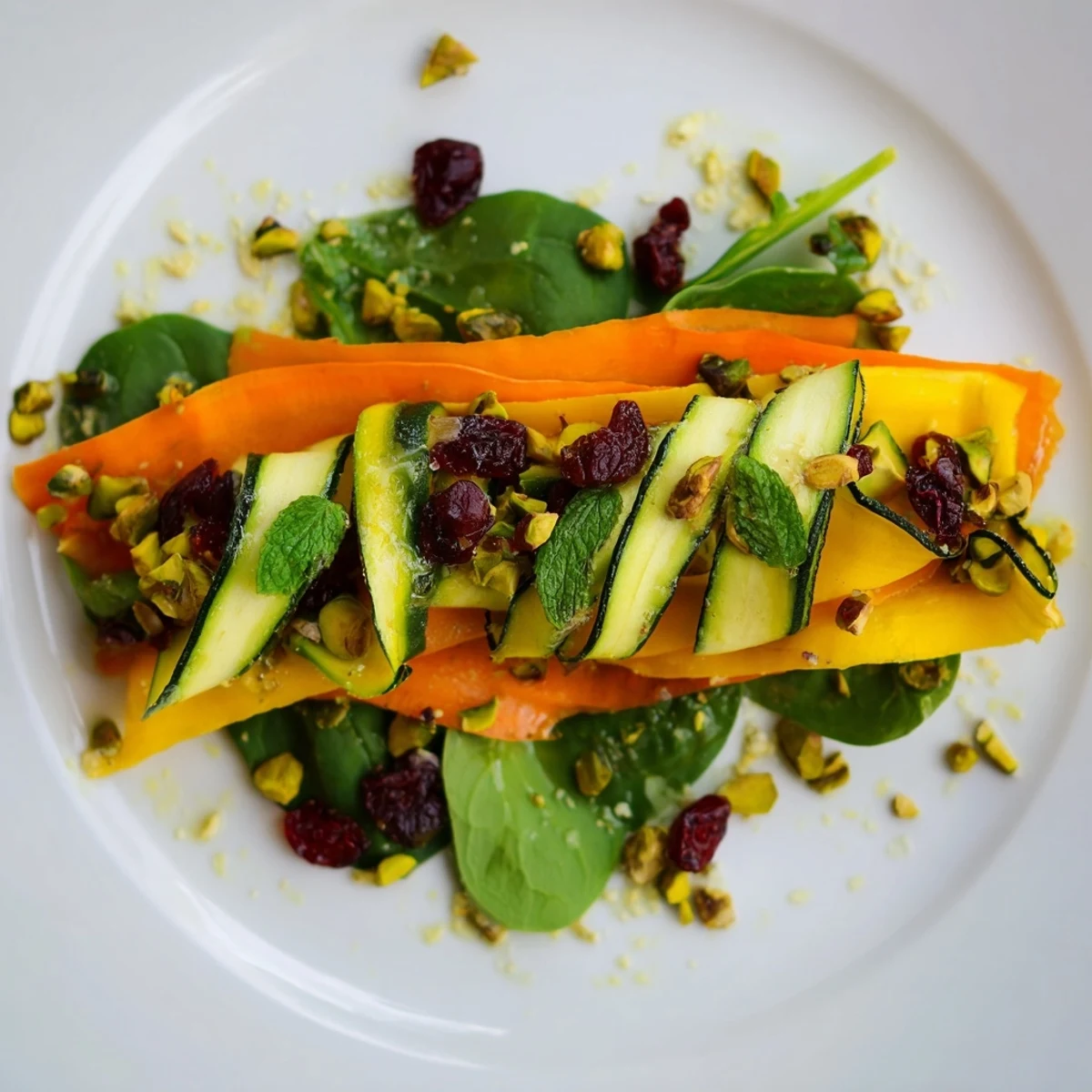 Bright, layered Pistachio and Cranberry Ribbon Salad, offering a delightful mix of sweet, tart, and savory flavors.