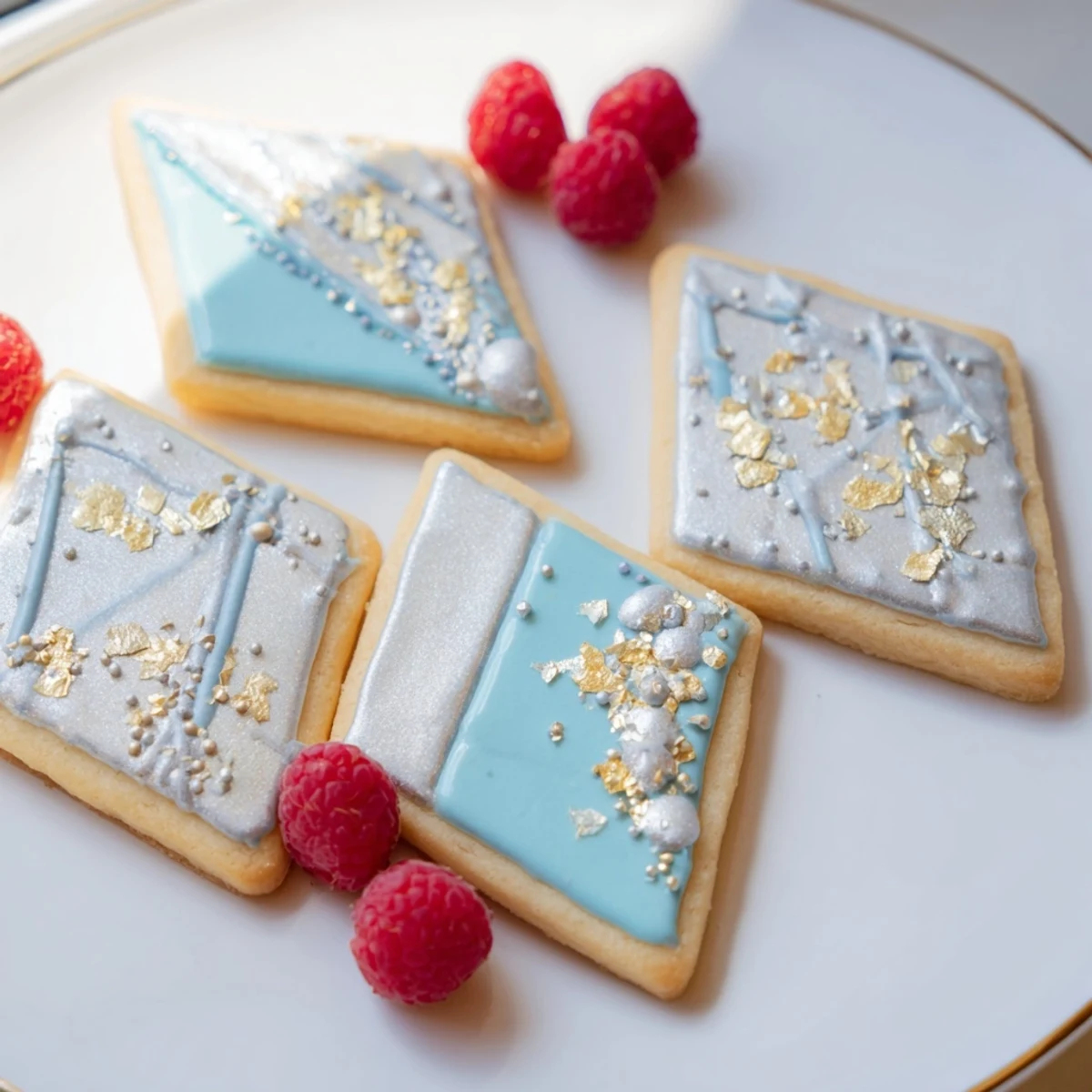 Shimmering silver dragées adorn this Engagement Ring Diamond Dessert Tray, an exquisite dessert display.