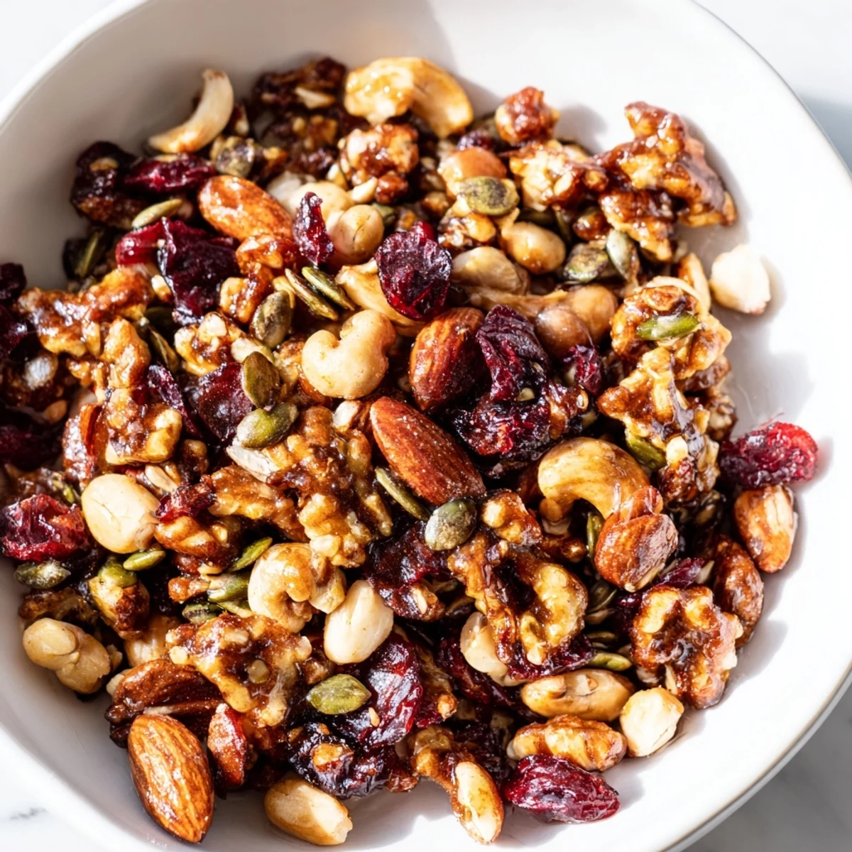 Golden-brown Squirrels Gourmet Nut Bowl, offering a mix of textures and sweet, nutty aromas.