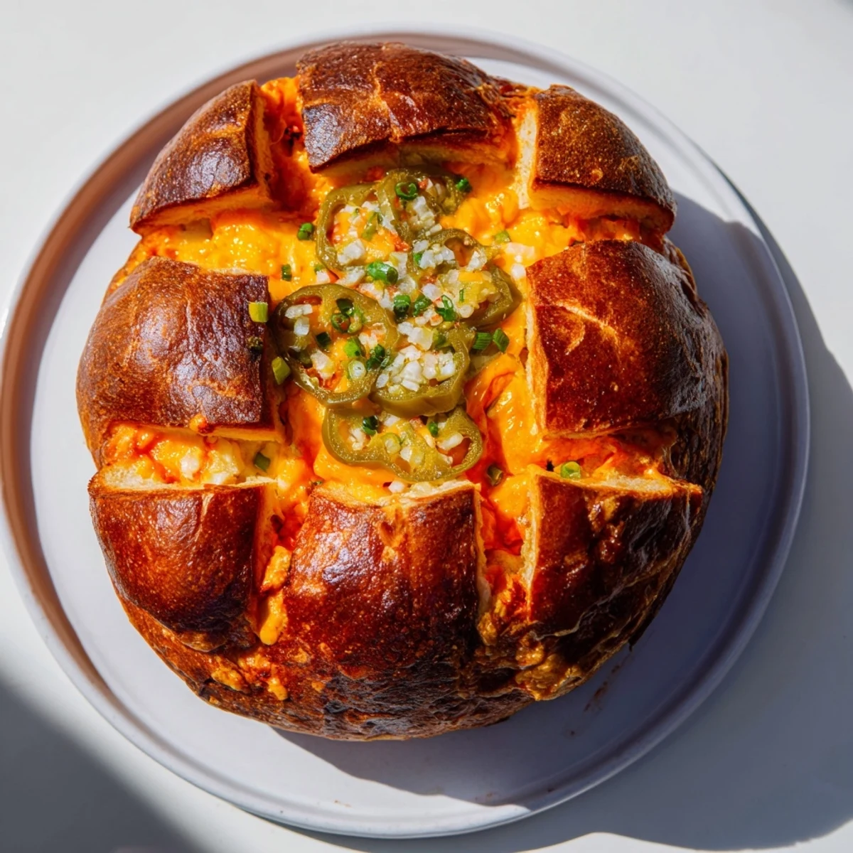 Golden, melty pimento cheese & jalapeño pull-apart grilled cheese, perfect for sharing at a party.