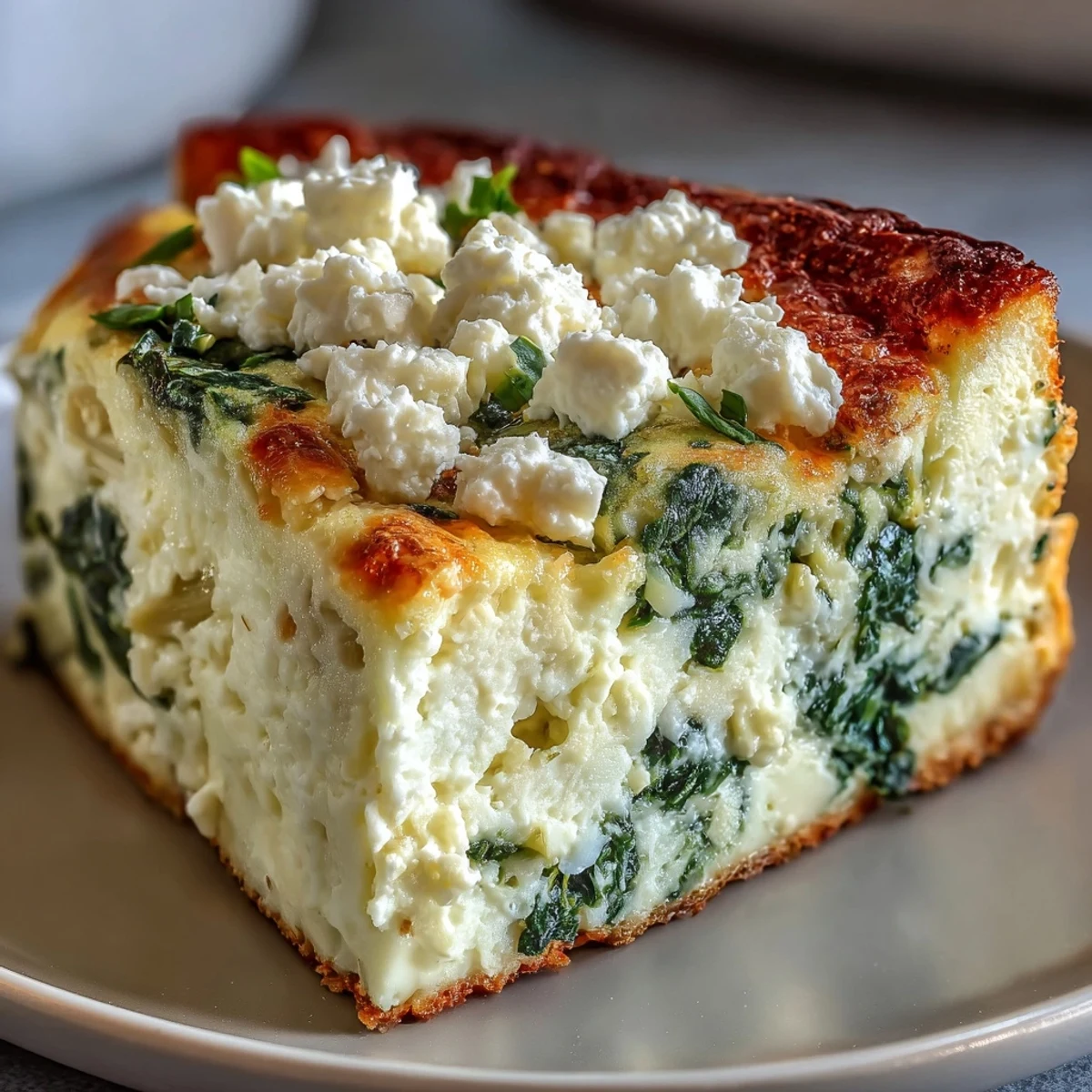 Freshly baked High Protein Spinach Artichoke Bake with a golden top, ready for a low-carb dinner.