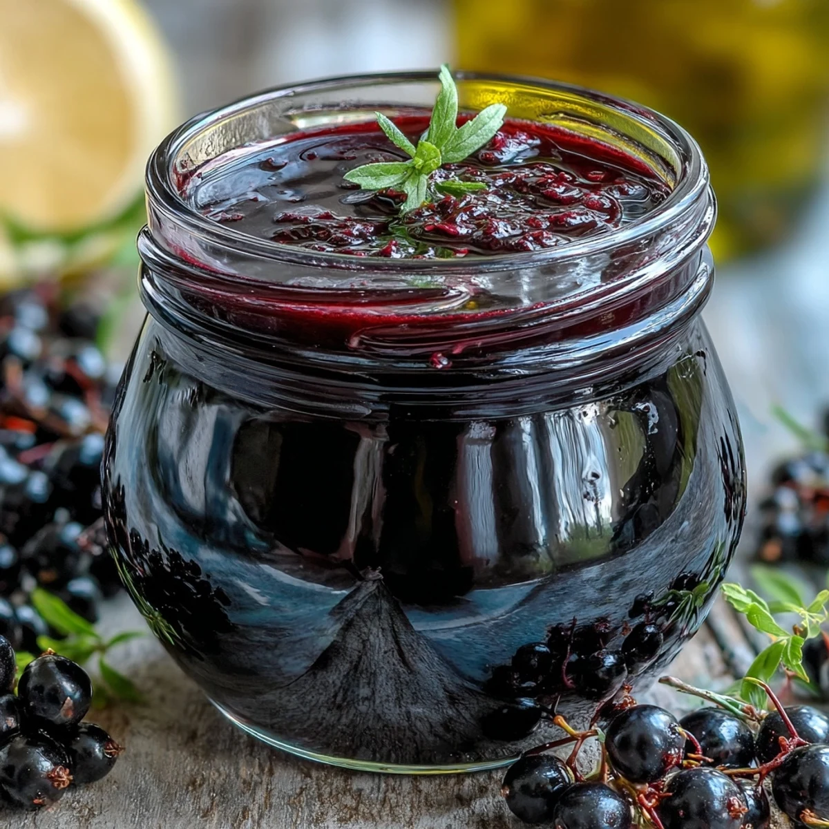 Homemade Black Currant Vinaigrette drizzled over a spinach salad with goat cheese.