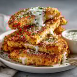 Juicy Crack Chicken Tenders served hot, featuring a crunchy Ritz cracker and Parmesan coating.
