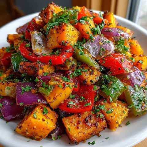 Cinnamon-Spiced Sweet Potato Hash topped with fresh parsley, served for a cozy breakfast side.
