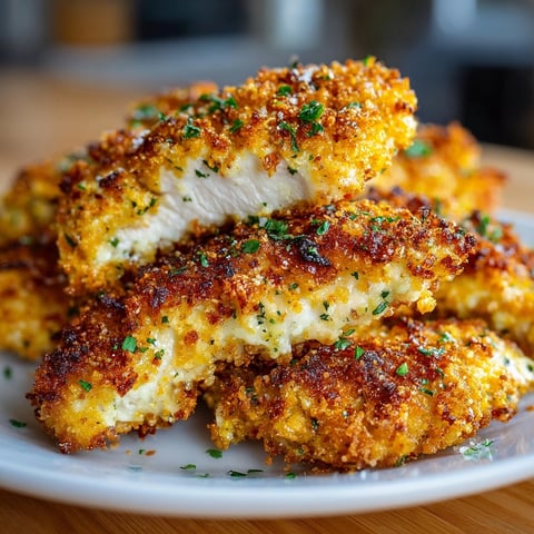 Crack Chicken Tenders recipe showing golden, crispy chicken strips coated in cheesy ranch crust.