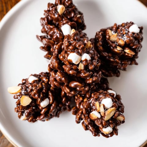 Crunchy Coco Pop Chocolate Pinecone Dessert Salad, a fun, kid-friendly creation with chocolate and cereal.