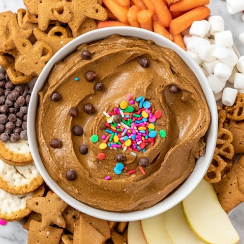 Creamy Gingerbread House Dip board, full of gingerbread flavors; perfect for holiday entertaining.