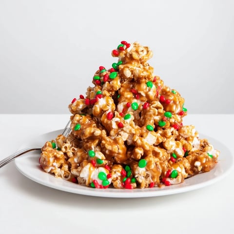 Golden, crunchy Popcorn Piles studded with colorful sprinkles, a delightful sweet treat.