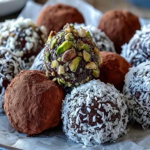 Homemade chocolate truffles coated in cocoa powder, displayed on a parchment-lined baking sheet.