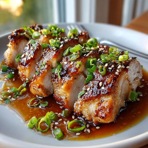 Golden brown Ginger Garlic Teriyaki Chicken Marinade, perfectly grilled and served with a side of rice.