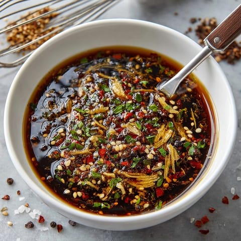 Vibrant image of steak soaking in flavorful Ginger & Garlic Savory Marinade, essential for tender results.