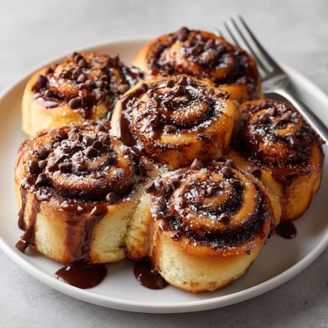 Warm, gooey chocolate cinnamon rolls swirled with rich filling and topped with decadent icing.