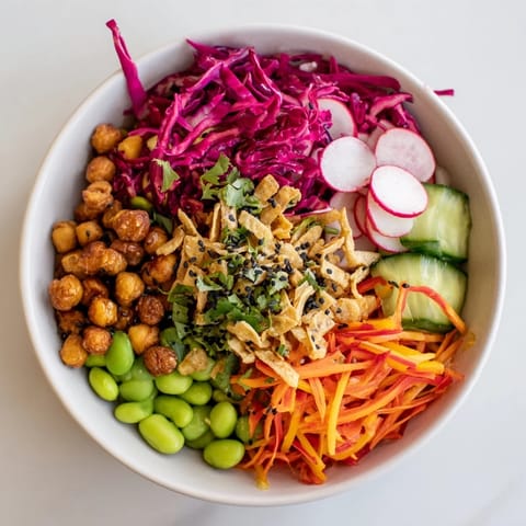 Vibrant ASMR Crunch Snack Bowls showcasing layers of crunchy textures and rich colors.  