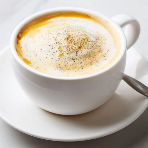 Creamy Onion Latte with caramelized onions, offering a unique twist on tradition.  