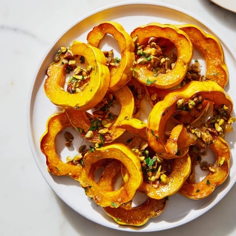 Baked Delicata Squash Pistachios