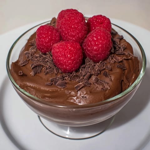 Avocado Chocolate Mousse Raspberries