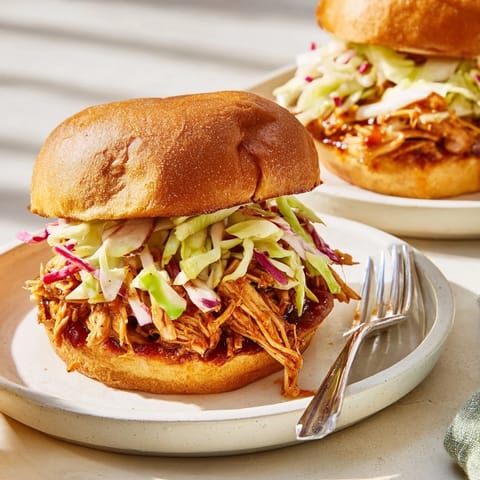 Tender Pulled Barbecue Chicken Sandwich