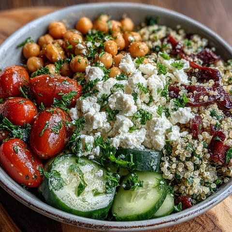High Protein Quinoa Chickpea Salad
