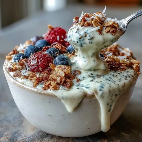 Thick skyr protein smoothie bowl ready to enjoy with vibrant berry toppings.