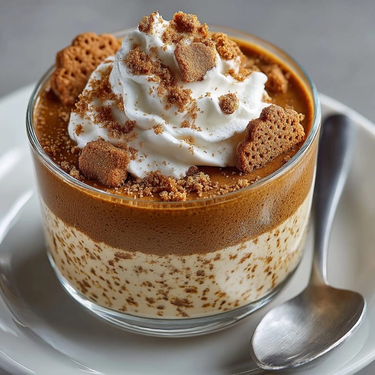 A close-up view of perfectly set Gingerbread Spiced Panna Cotta, garnished with crumbs and ready to eat.