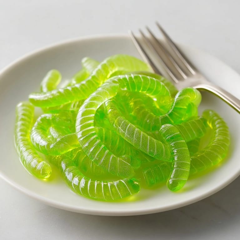 Homemade Glow-in-the-Dark Jello Worms, chilling in straws before unmolding, for a spooky dessert.