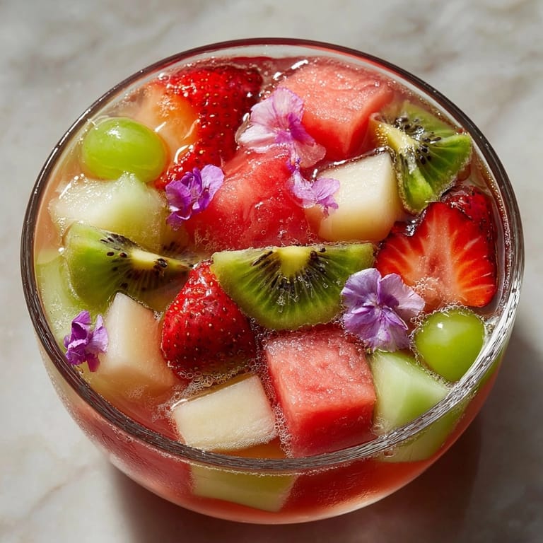 Refreshing Korean Hwachae, bursting with juicy watermelon, kiwi, and sparkling sweetness.