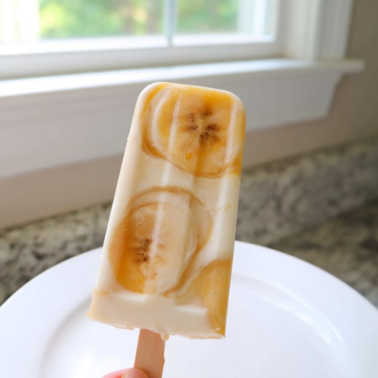 Frozen Mango Yogurt Banana Breakfast Pops, refreshing summer treat: sweet, tangy, and delightfully cold.