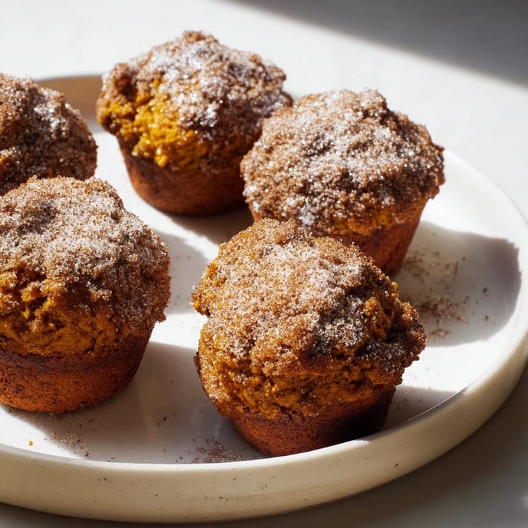 A delightful tray of pumpkin muffin chai latte bites, dusted with cinnamon sugar.  