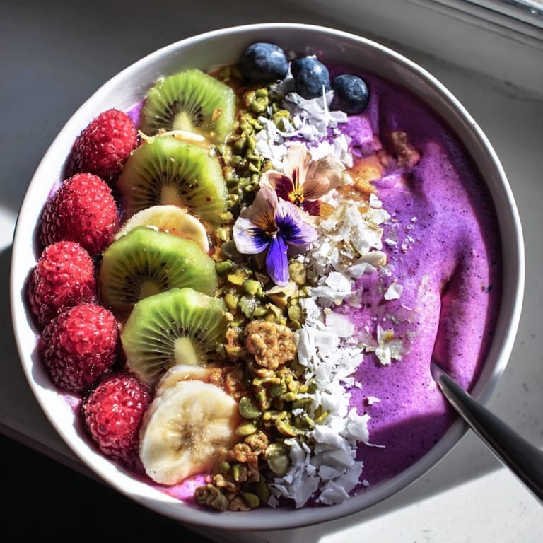 Delightful smoothie bowls bursting with flavors and textures, topped with crunchy toppings.