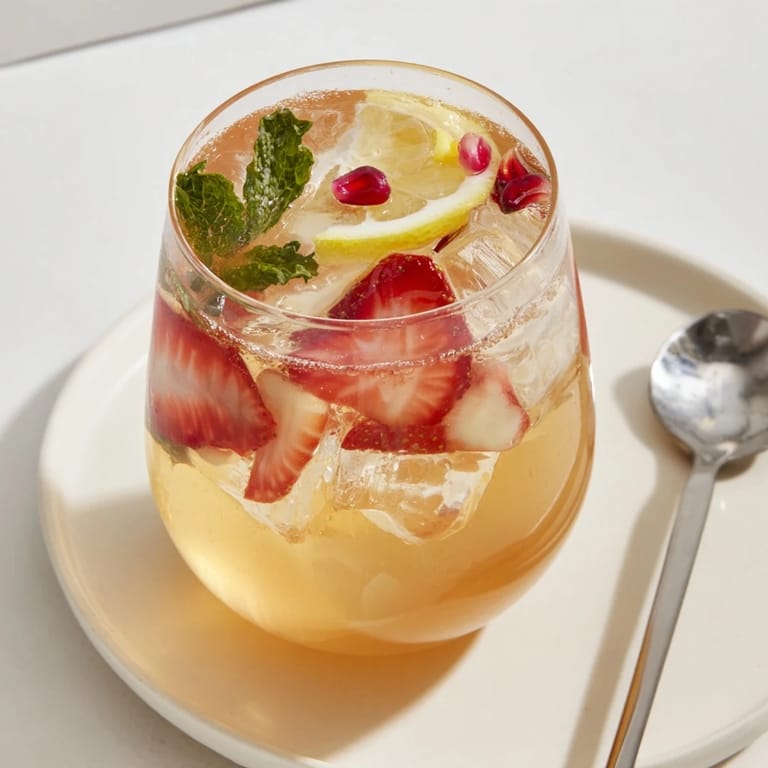 Delight in homemade kombucha-style beverages, bursting with fresh fruit and gentle fizz.