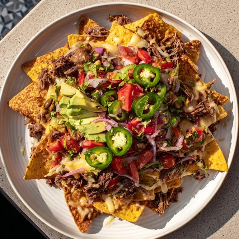 Easy Sheet Pan Nachos are piled high with beef, cheese, and your favorite Tex-Mex toppings, a perfect shareable feast.