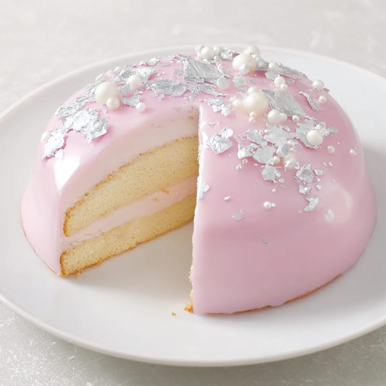 This Diamond Ring Engagement Cake shows layers of vanilla sponge, ready to serve for dessert.