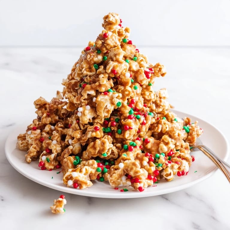 Sweet and salty Popcorn Piles offer vibrant red and green sprinkles, ready for serving guests.