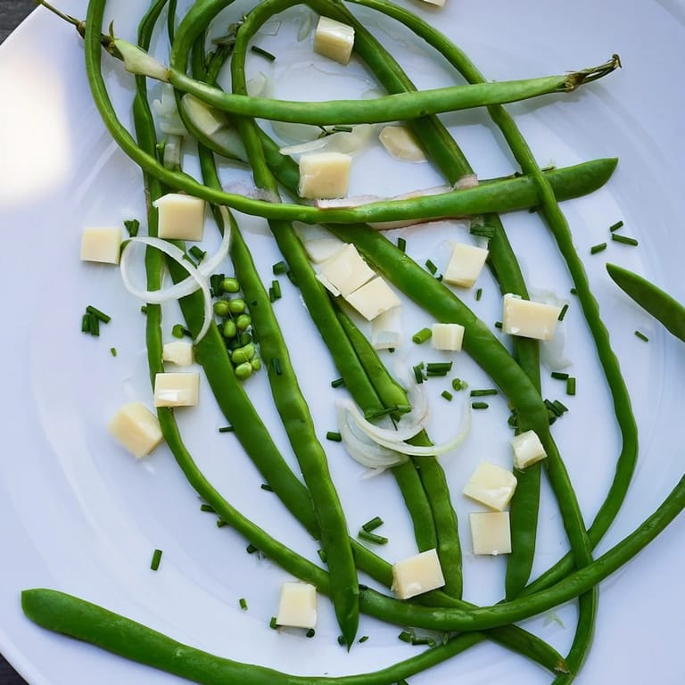 Freshly tossed English Ivy salad, featuring green beans and a bright lemon vinaigrette.