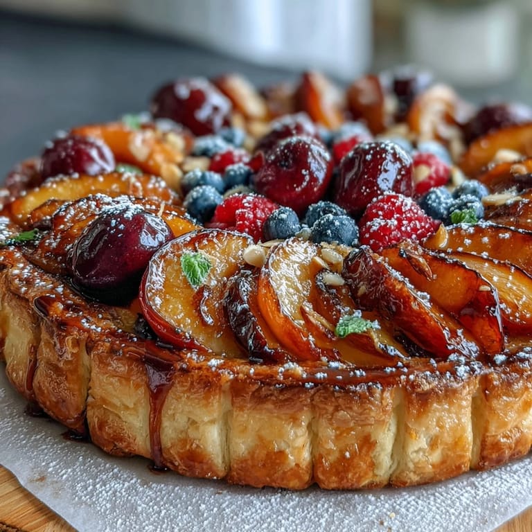 Rustic Summer Stone Fruit Galette with Frangipane, a buttery, golden pastry filled with ripe stone fruits and creamy almond frangipane.