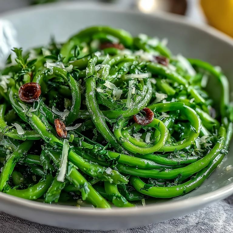 Zesty shaved asparagus and pea salad with lemon dressing, a light and refreshing vegetarian side perfect for spring.