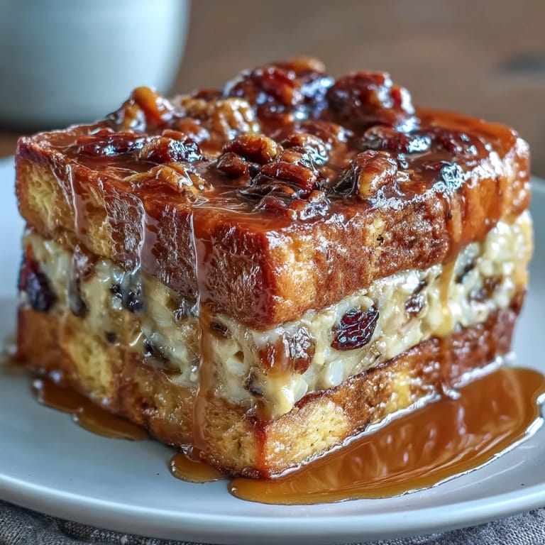 3. Warm capirotada bread pudding baked with pecans, almonds, and golden piloncillo glaze.